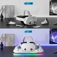 thumbnail image 4 of Charging Dock for Oculus Meta Quest 3s / 3 / 2 with RGB Light, Magnetic Charger Station for Headset & Controllers - VR Accessories Stand with 2 Rechargeable Battery & 20W UL AC Adapter, 4 of 7