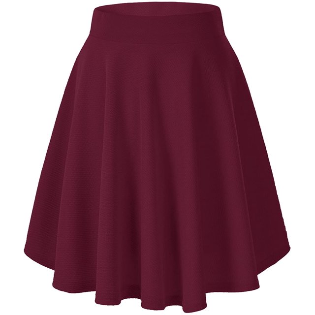 Women's Basic Flared Casual Mini Skate Skirt Versatile Stretchy
