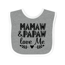 Inktastic Mamaw and Papaw Love Me Grandchild Boys or Girls Baby Bib