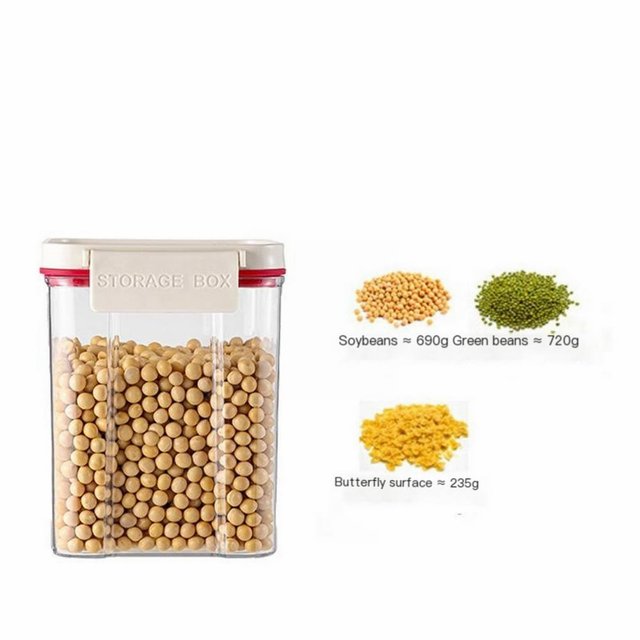 HLONK Vacuumable Sealed Food Containers Transparent Sealed Grain Containers with LIDS Plastic Sealed Kitchen Containers Dried Food Flour Sugar Rice Vacuum Containers Food Storage Extra&nb