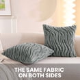 thumbnail image 5 of JIATER Pack of 2 Throw Pillow Covers Faux Fur Plush Couch Pillow Covers,18x18,Light Gray, 5 of 7