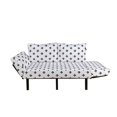 thumbnail image 2 of Fleur De Lis Futon Couch, Pointed Leaves with Monochrome Design Abstract Classical Ornamental Pattern, Daybed with Metal Frame Upholstered Sofa for Living Dorm, Loveseat, Black White, by Ambesonne, 2 of 4