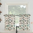 thumbnail image 2 of No. 918 Magdalena 2-pack Butterfly Print Sheer Rod Pocket Kitchen Curtains, 56"x24", 2 of 8