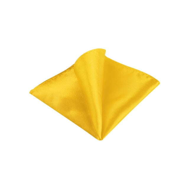 INSPIRE CHIC Men's Pocket Square Solid Color Handkerchiefs Self-folded For Wedding Party Yellow One Size