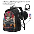 thumbnail image 2 of Xecao Vibrant Bunny Ride for Travel Laptop Backpack, USB-Charging-Enabled, Spacious Business Backpack for Men and Women,College School Computer Bag, 2 of 7