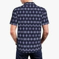 thumbnail image 3 of Balery Purple and Blue Squares Printed Men’s Short Sleeve Polo Shirt, Midweight Men's Shirt,Golf Polo shirts -XX-Large, 3 of 8