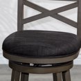thumbnail image 5 of Cfowner 24" Counter Height X-Back Swivel Stool, Weathered Gray Finish, Charcoal Fabric Seat, 5 of 6