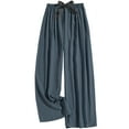 thumbnail image 4 of Ashirexll Womens Summer Pants, Loose Wide Leg Pants Elastic Waist Drawstring Solid Color Casual Pants for Women, 4 of 4