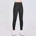 thumbnail image 7 of Xyant Girls Workout Leggings Kids High Waist Stretch Athletic Dance Yoga Pants with Pockets (Black,7-8 Years), 7 of 7