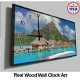 thumbnail image 1 of Beach Wall Clock Beautiful Blue Tropical Water Resort Mountain Landscape Wall Clock Art, 1 of 4