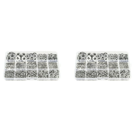 

304 Stainless Steel Flat Washer and Lock Washer Assortment Set(1400 Pieces 8 Sizes) - M2 M2.5 M6 M8 M10