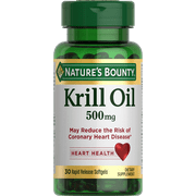 Nature's Bounty Krill Oil Softgels, Heart Health, 500 Mg, 30 Rapid Release Softgels
