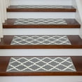 thumbnail image 5 of Ottomanson Non-Slip Rubberback Moroccan Trellis 8.5" x 26" Indoor Stair Treads, 14 Pack, Gray, 5 of 10