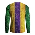 thumbnail image 6 of Havenx Mardi Gras Sweatshirts for Men Crewneck Knitted Pullover Long Sleeve Funky Mardi Gras Printed Dress Pullover Sweaters Mask Print Holiday Party Thermal Carnival Casual Dress,Orange M, 6 of 6