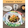 thumbnail image 3 of 15 Inch Round Placemats Set of 6, St Patrick's Day Non Slip Heat Insulation PP Table Mats, Green Gnomes Shamrock Cloud Plants Rainbow Washable Place Mats for Kitchen Dining Party Table Decor, 3 of 7