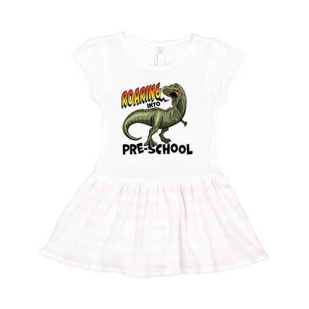 

Inktastic Roaring into Pre-School Tyrannosaurus Rex Gift Toddler Girl Dress