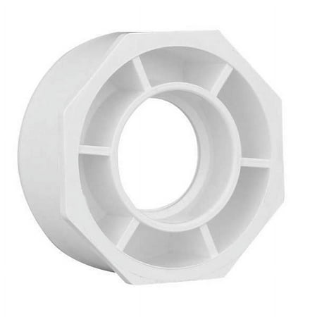 ZoroSelect PVC Flush Bushing Hub x Spigot 4 in x 2 in Pipe Size