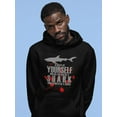 thumbnail image 2 of Old Glory Mens Always Be Yourself Shark Bloody Long Sleeve Graphic Hoodie, 2 of 6