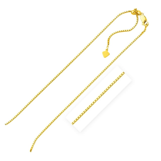 Chaîne Ajustable en Argent Sterling Finition Jaune 1.4mm Taille 22 Pouces