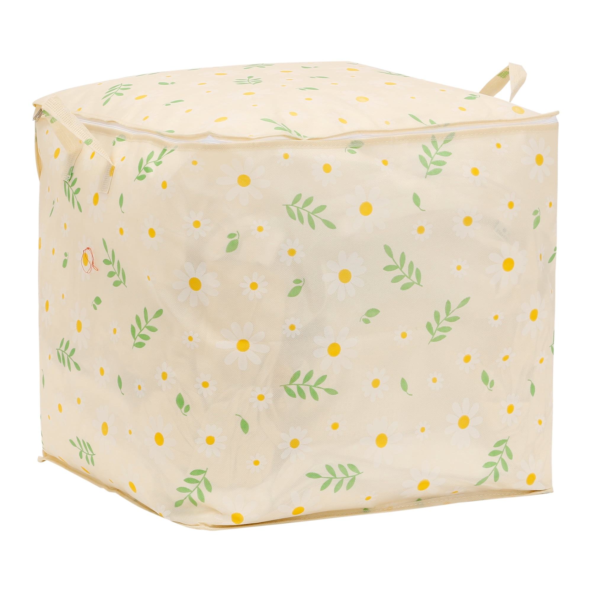 Unique Bargains 1 Pc Clothes Storage Foldable Storage Bags Beige 19*19*19in