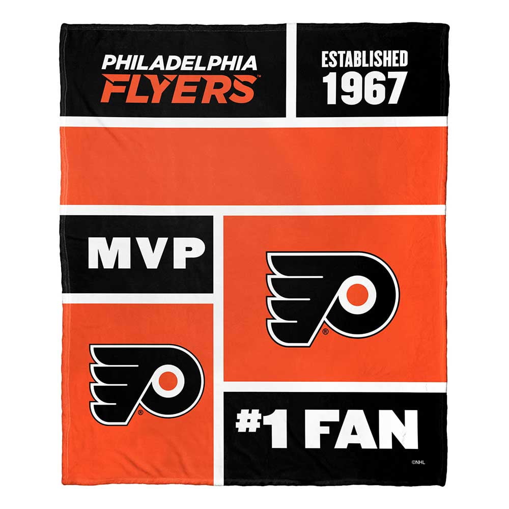 Philadelphia Flyers NHL Colorblock Personalized Silk Touch Throw Blanket, 50" X 60"