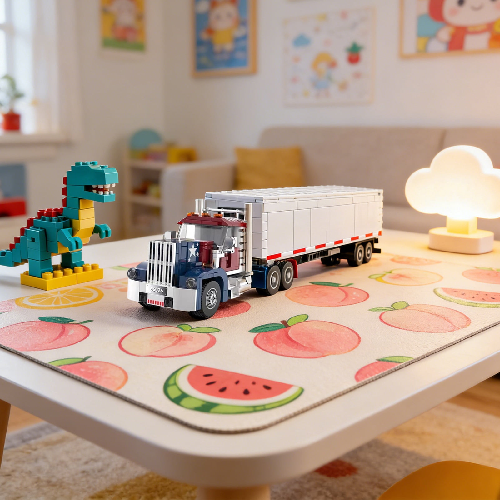 Jollyzo 572PCS American Semi Trucks Building Blocks Set, Big Rig Tractors Truck Kits, Transport Vehicle Cars Toys, DIY Semi-Trailer Transport Truck Model Kit, Collectible Construction Toy for Boys