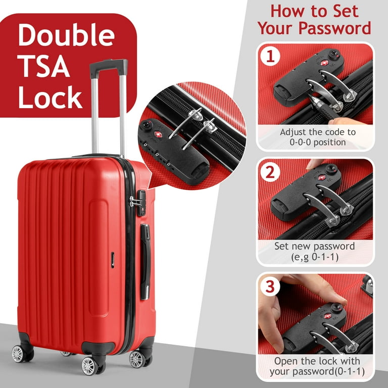 Zimtown 3 Piece Nested Spinner Suitcase Luggage Set With TSA