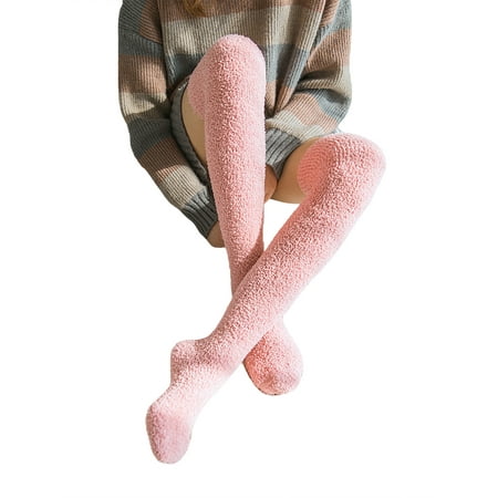 

Canis Women Warm Fuzzy Socks Knee-Length Stockings Over Knee Boot Socks Slipper Socks