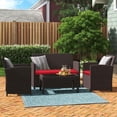 thumbnail image 4 of Zenova Outdoor Furniture Set 4 Pieces Wicker Rattan Sofa  Waterproof - 47*30 Beige, 4 of 5