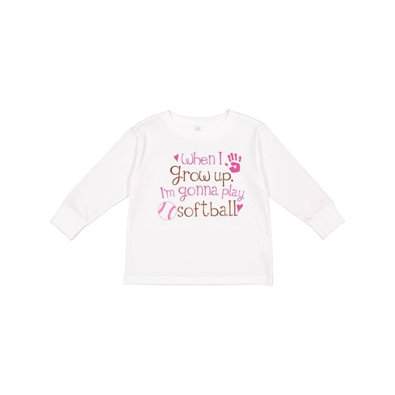Inktastic Future Softball Player Girls Girls Long Sleeve Toddler T-Shirt
