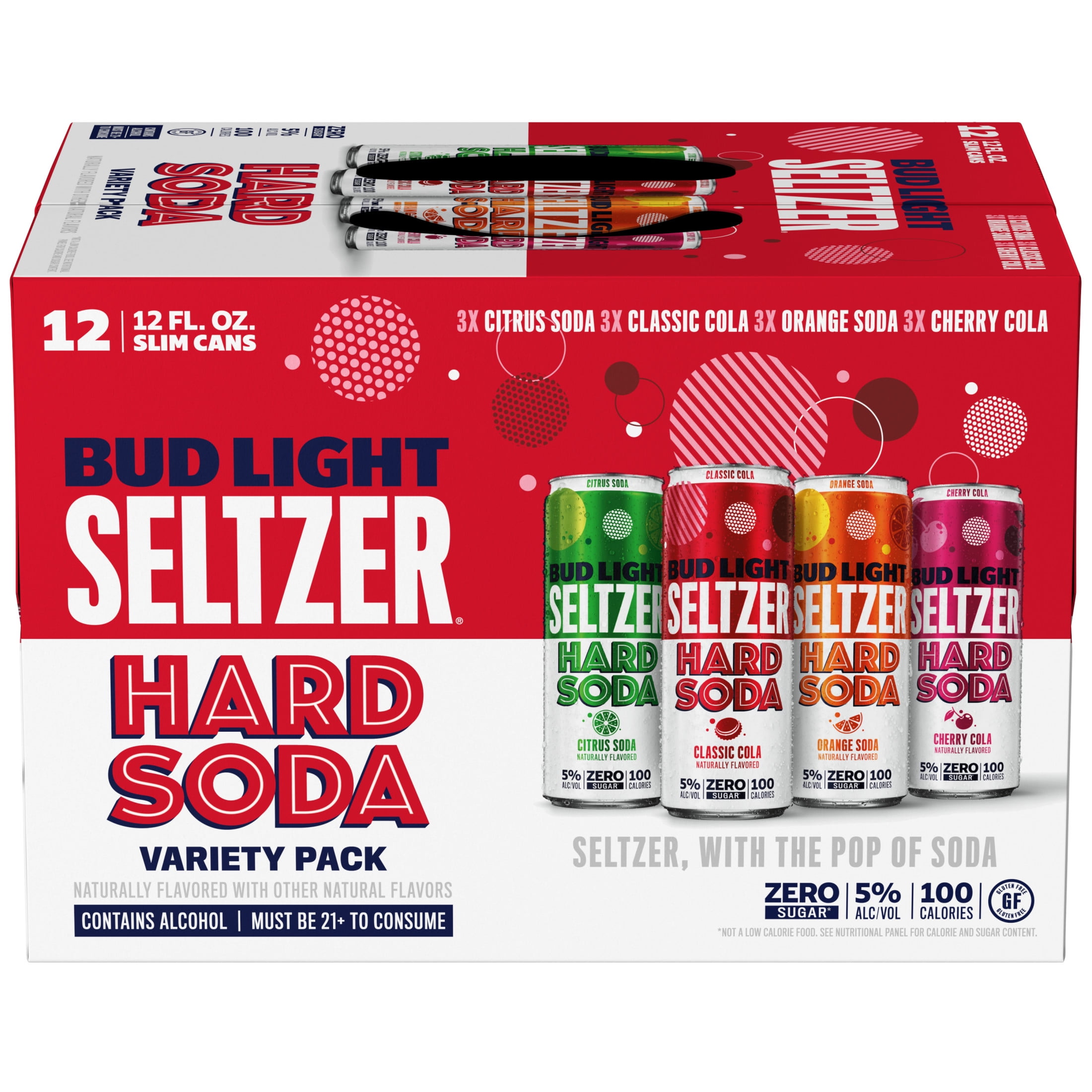Bud Light Hard Seltzer Hard Soda Variety Pack, 12 Pack, 12 fl oz Aluminum Cans, 5 % ABV