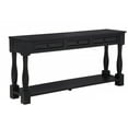 thumbnail image 3 of JERFIT 63 inch Sofa Table with Drawers, Espresso Acacia Wood Console Table for Entryway, Hallway & Living Room, Long Storage Table with Shelf, 3 of 5