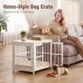 thumbnail image 2 of YOKWOK 26 Inch Heavy Duty Dog Crate Furniture, Small Dog Kennel with 6 Locks & & Double Door, Escape-Proof Indoor Dog Cage for Small Dogs, Chew Resistant Metal Dog House, White, 2 of 7
