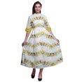 thumbnail image 1 of Bimba Robe Maxi Décontractée Sans Manches à Col en V Imprimée Boho pour Femmes, Très Petite Taille, 1 of 5