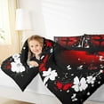 thumbnail image 4 of jejeloiu Ballet Dancer Full Size Comforter Sets,Vintage Butterflies Flowers Bedding Comforter Set,White Red Black Bedding Sets For Girls Kids,Super Cozy Room Decor Reversible,3 Pieces, 4 of 8
