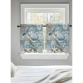 thumbnail image 5 of Blue Turtle Coastal Tier Curtains 24 Inch Length,Sheer Curtains for Bedroom Living Room Window Summer Beach Nautical Starfish Coral Voile Drapes Kitchen Curtains Small Half Window 27.5"x24" 2 Panels, 5 of 7