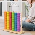 thumbnail image 1 of BELOVING Children Educational Wooden Stacking Beads Color Matching Toy Counting Block Set L, 1 of 10