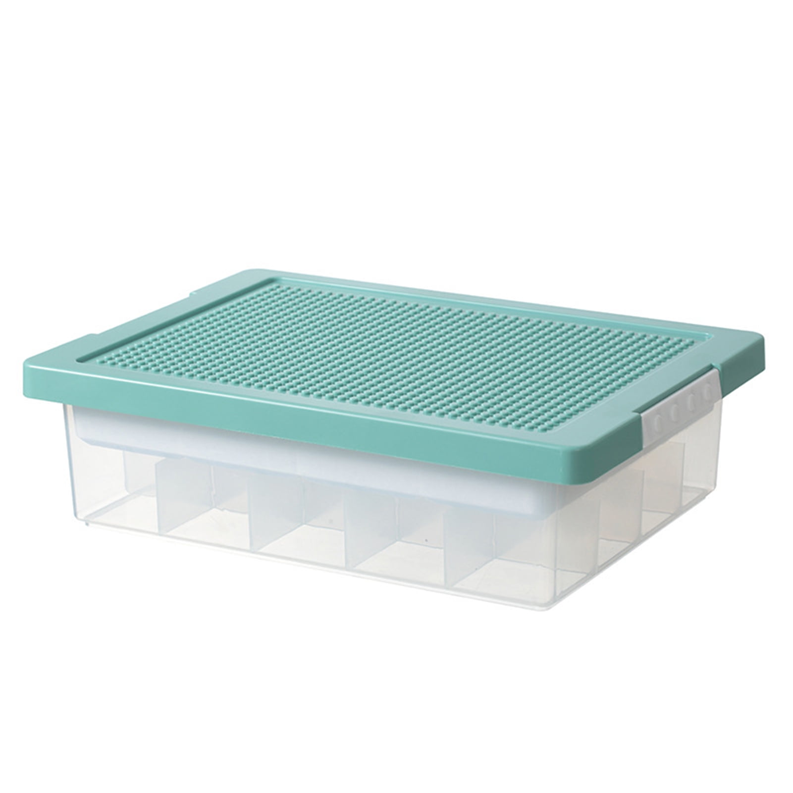 SUSUchens Building Block Storage Box with Removable Cover Multi Compartments Large Capacity Transparent Art Craft Storage Organizer Stackable Bins for Lego Yellow