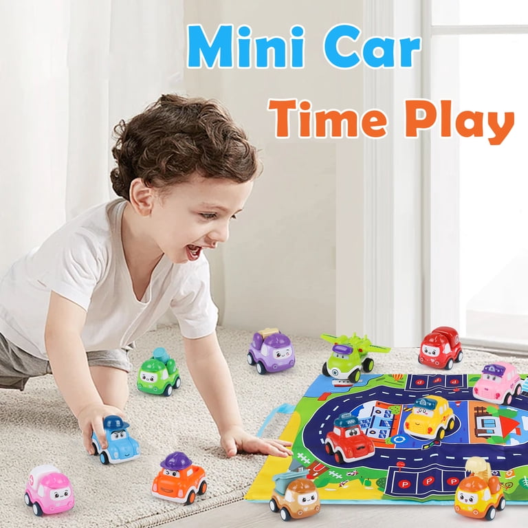 Tepear Mini Pull Back Cars Set, 12 Pieces with Playmat photo 3