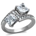 thumbnail image 1 of Alamode TK2113-8 Anneau en Acier Inoxydable pour Femmes avec Grade AAA CZ en Clair - Taille 8, 1 of 1