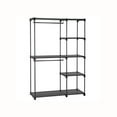 thumbnail image 1 of Songmics Home Closet Organizer with Hanging Rod & Shelves, Space-Saving Freestanding Portable Wardrobe for Bedroom, Black, 1 of 6