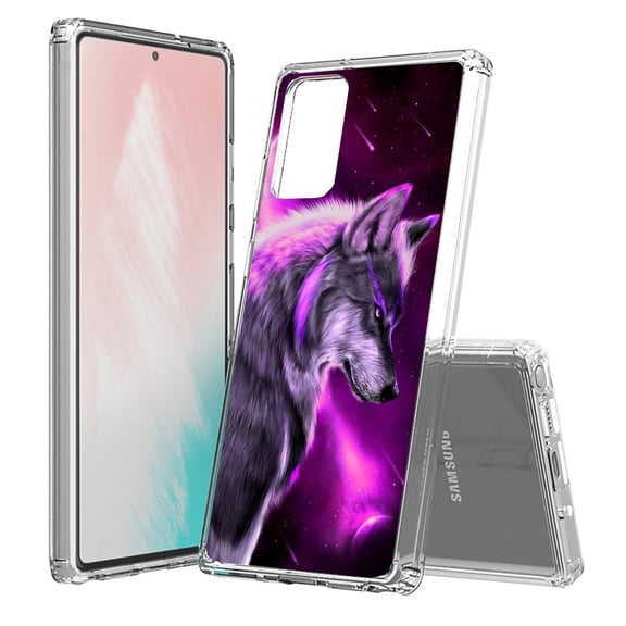 Beyond Cell compatible with Galaxy Note 20 (2020) Case, Transparent Clear Shock Absorption Cushion Bumper Corner Soft TPU   PC Cover Galaxy Wolf
