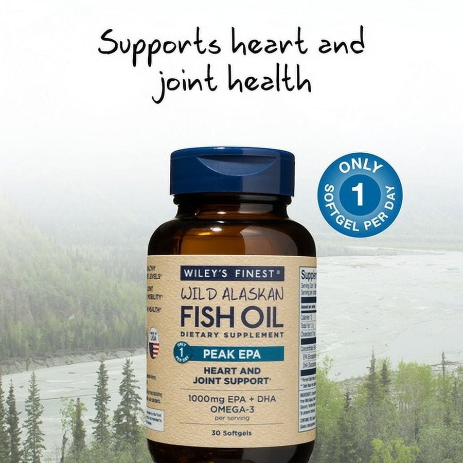 Wiley's Finest Wild Alaskan Fish Oil, Peak EPA, 30 Softgels
