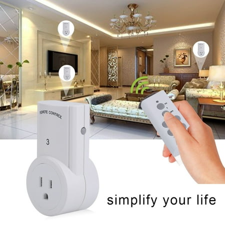 2 Pcs/Pack Remote Control With 3 Pcs Smart Wireless Power Outlets Light Switch Socket 10A 433.92MHz Home Energy Saver