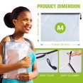 thumbnail image 4 of OMEYA Zipper Pouch, 24pcs Waterproof Plastic A4 Mesh Zipper Pouch, Letter Zipper File Bags, Multi-purpose Document Pouch Mesh Bags for School Office Traveling Organization, 4 of 7