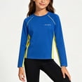 thumbnail image 6 of Girls Quick Dry Sun Sports Shirts Letter Print Raglan Long Sleeve Crew Neck Athletic Tops Fall Workout T-Shirts, 6 of 8