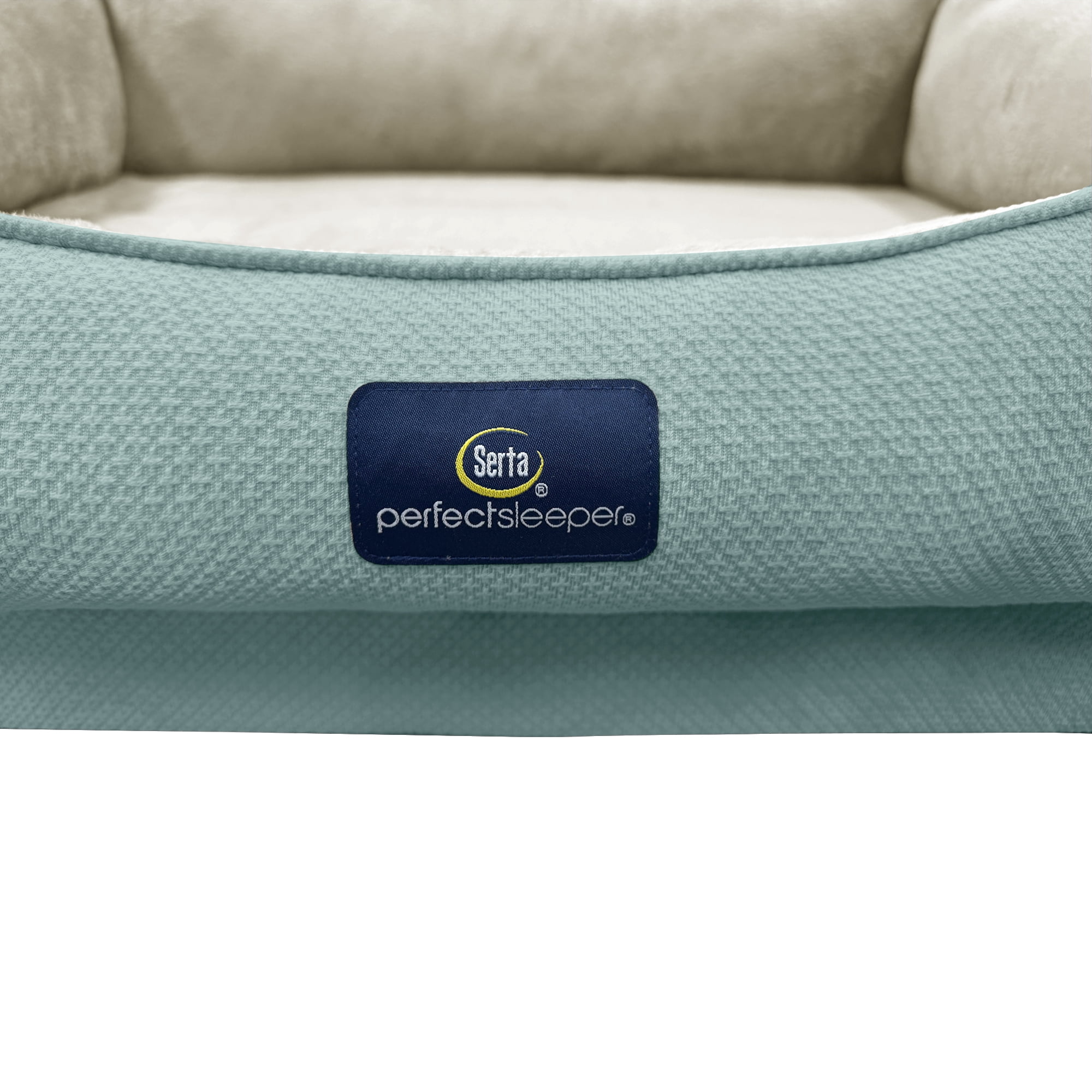 Serta Cuddler Bolster Cat & Dog Bed, Blue, Extra Large