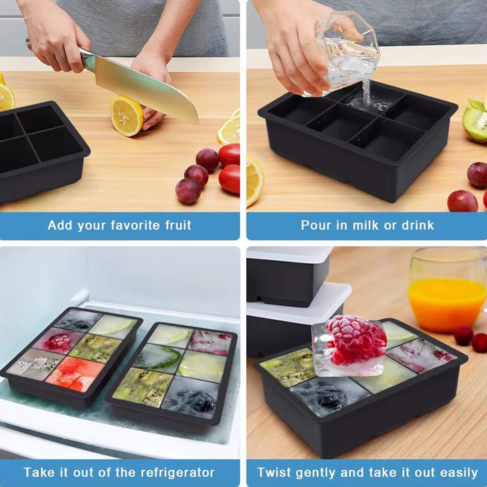 Square Ice Cube Stencil Large Ice Cube Cocktails Trays Ice Cube Moulds