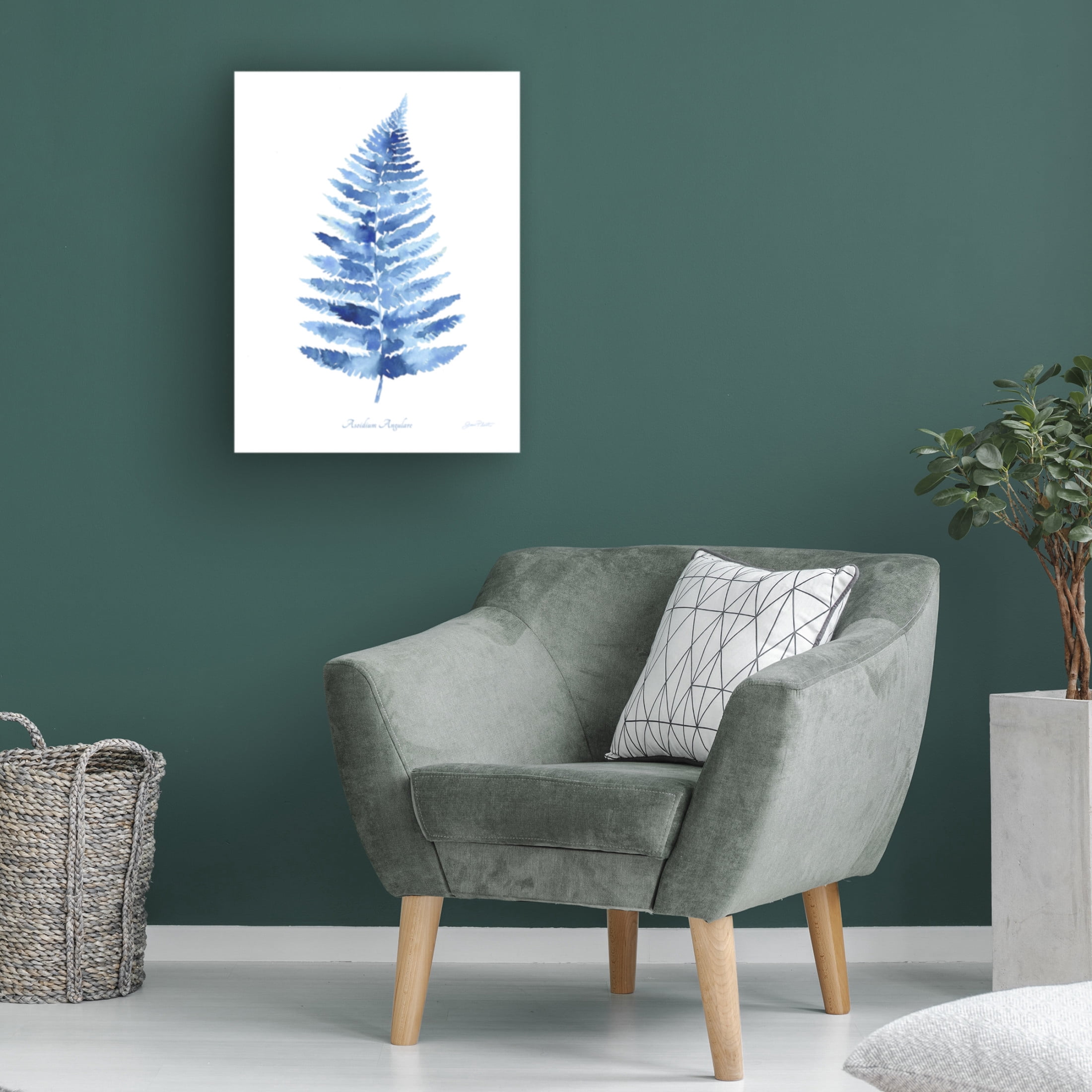 Canvas Wall Art - Jean Plout 'Indigo Botanical 8' Wall Art for Living Room, Bedroom, or Office Décor by Trademark Fine Art - 24 x 32 Inches