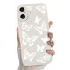 thumbnail image 1 of Funda de teléfono MZELQ para iPhone 16 de silicona con forma de mariposa, color blanco, 1 of 6